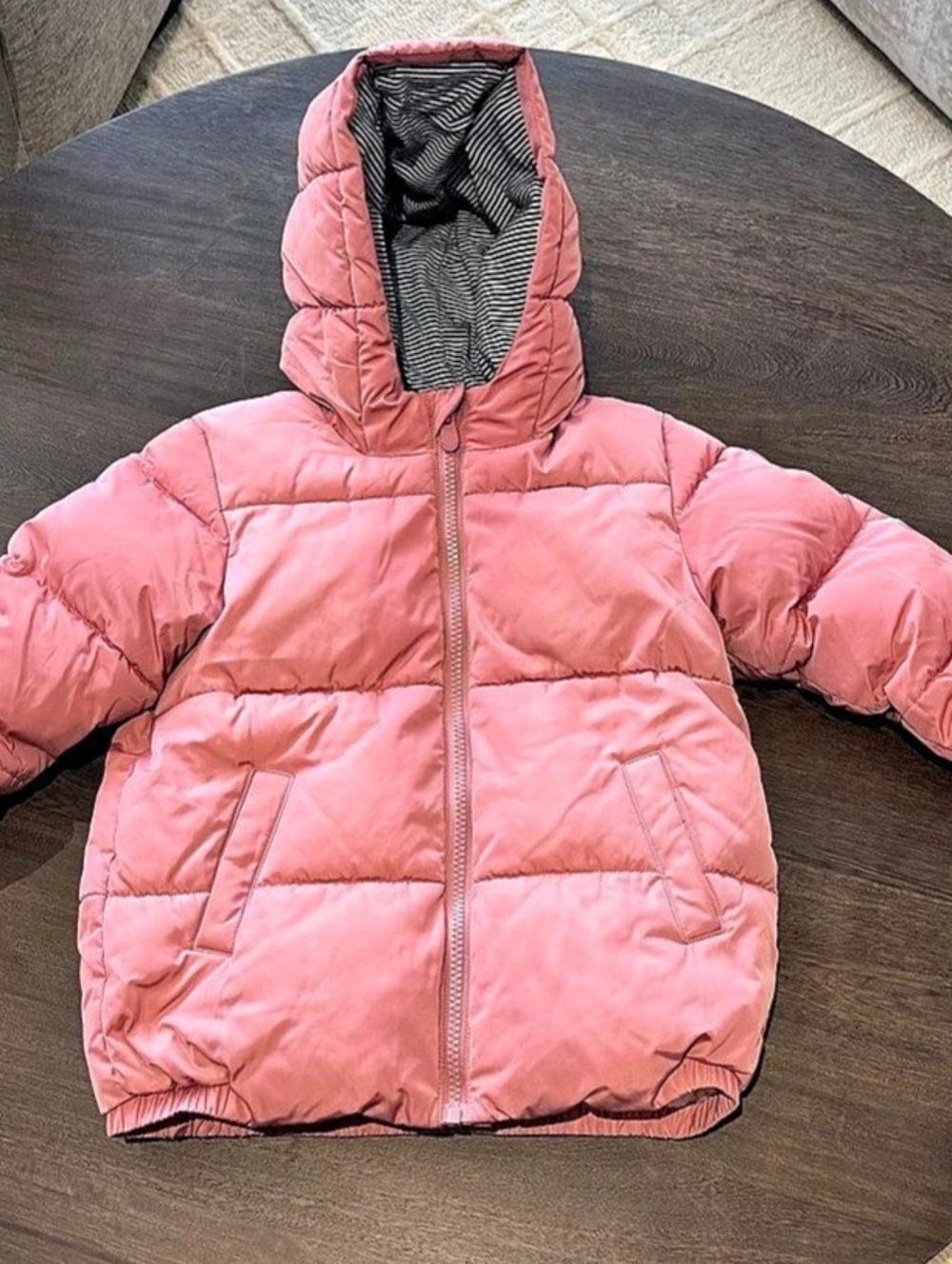 Girls Petit Bateau Pink Puffer Jacket Size 4T NWT